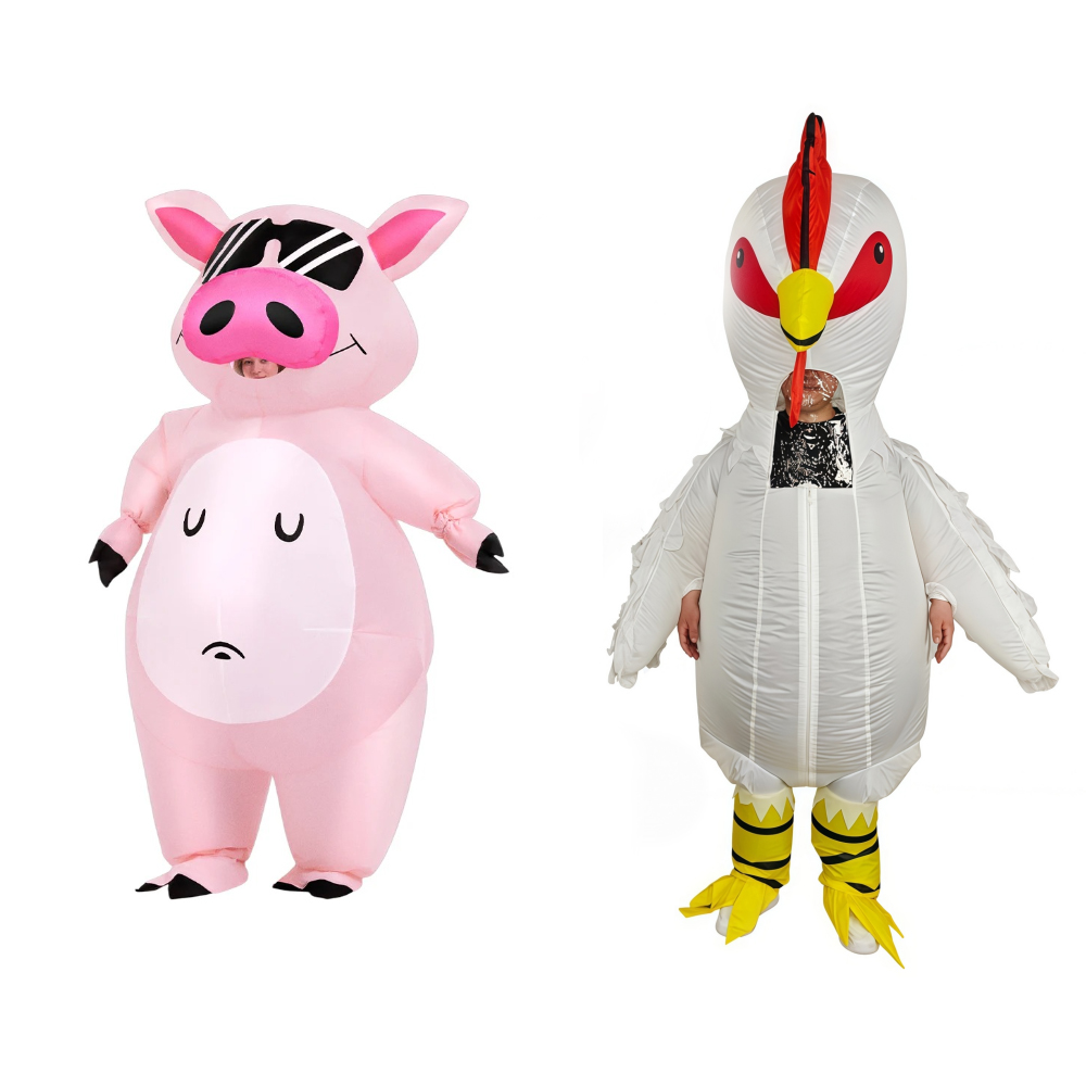 Costumes - Fantasia Inflável de Porquinho de Desenho