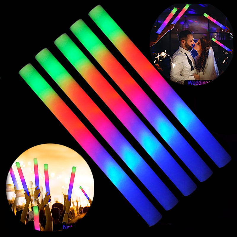 Flashing Led Foam Sticks Party - 30/60 pçs led brilho espuma vara