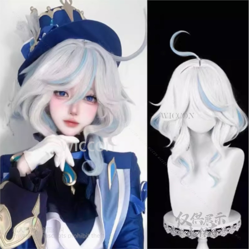 Anime Cosplay Wig Heat Resistant - Anime jogo furina cosplay traje chapéu