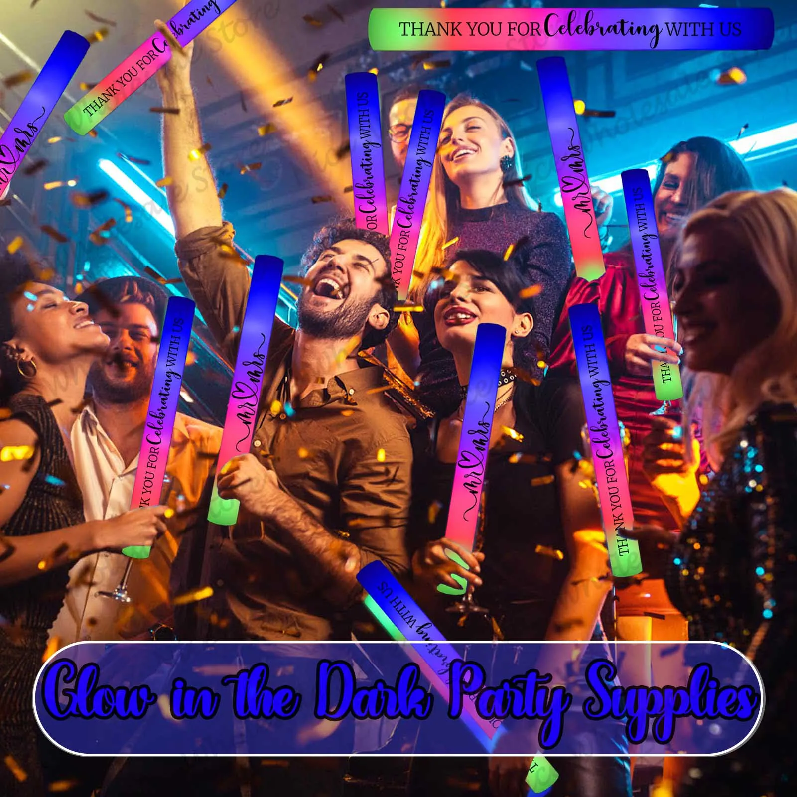 Flashing Led Foam Sticks Party - Bastões de LED luminosos a granel,