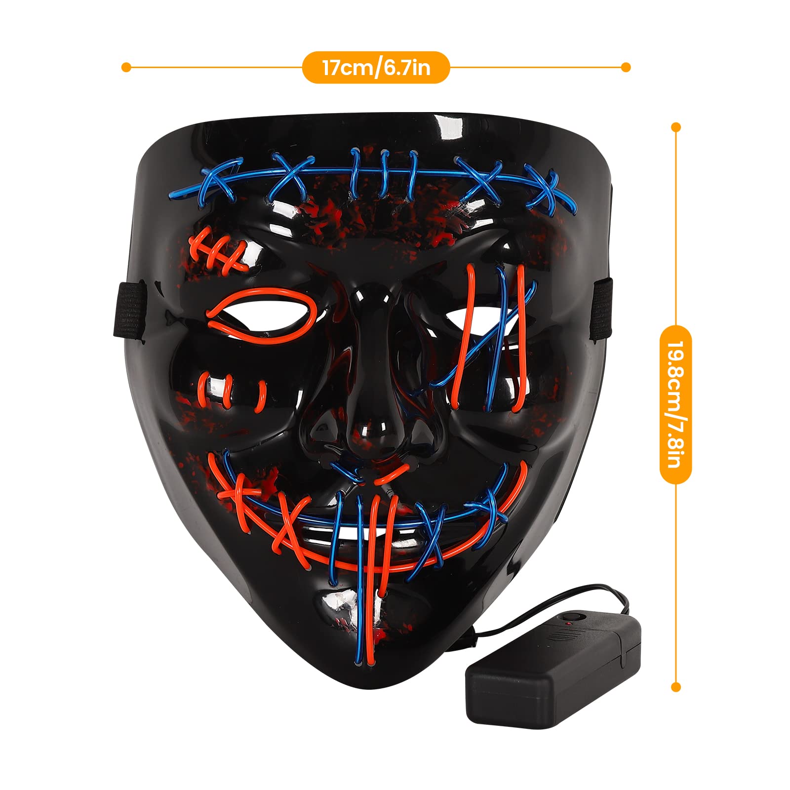 Pacote com 3 máscaras de Hallo - Led Purge Mask Halloween avaliação e preço