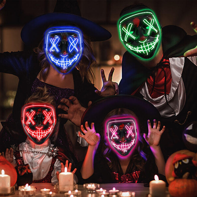Assustador halloween cosplay i - Led Purge Mask Halloween avaliação e preço