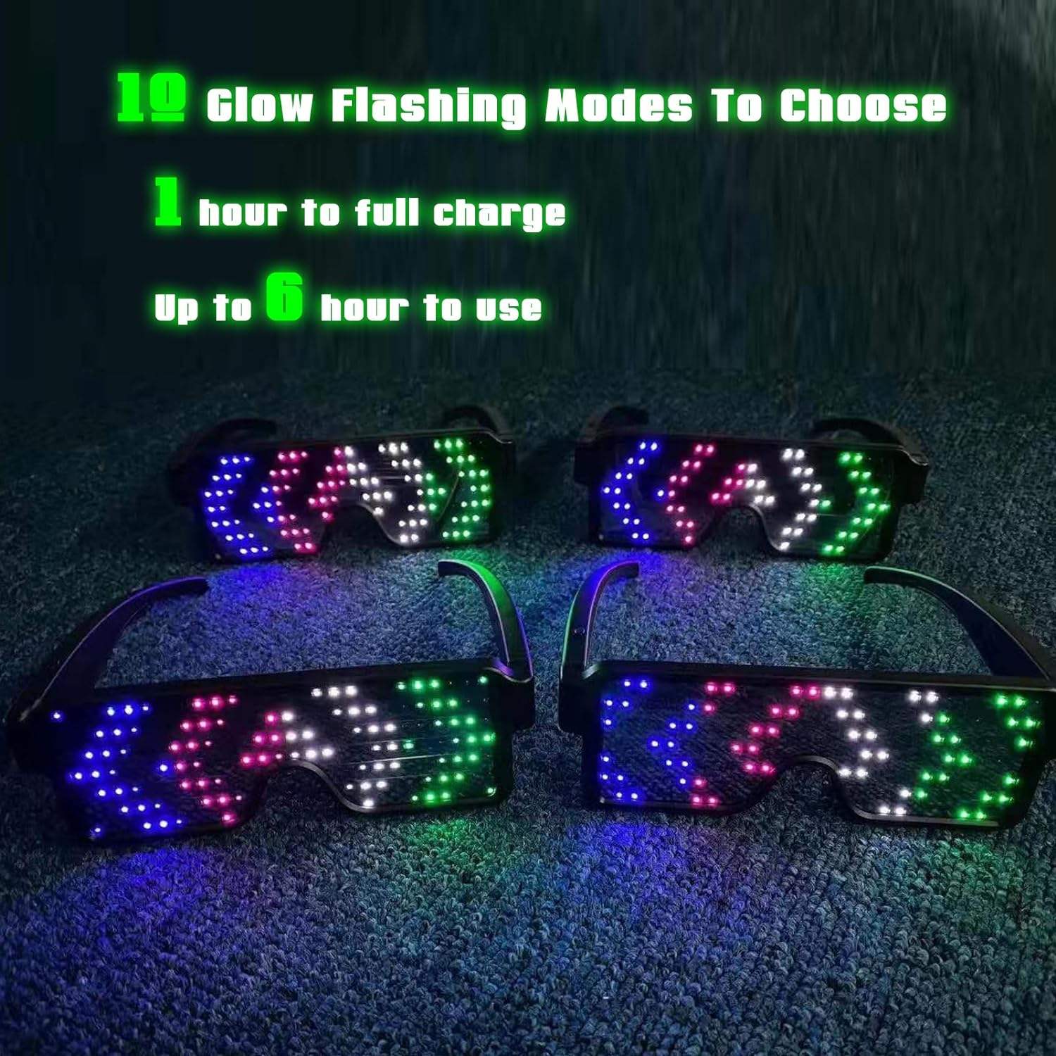 Óculos de led iluminados, ócul - Glow In The Dark Party Glasses avaliação e preço