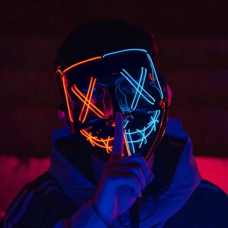 Máscaras Neon Luminosas Sem Fi - Led Purge Mask Halloween avaliação e preço