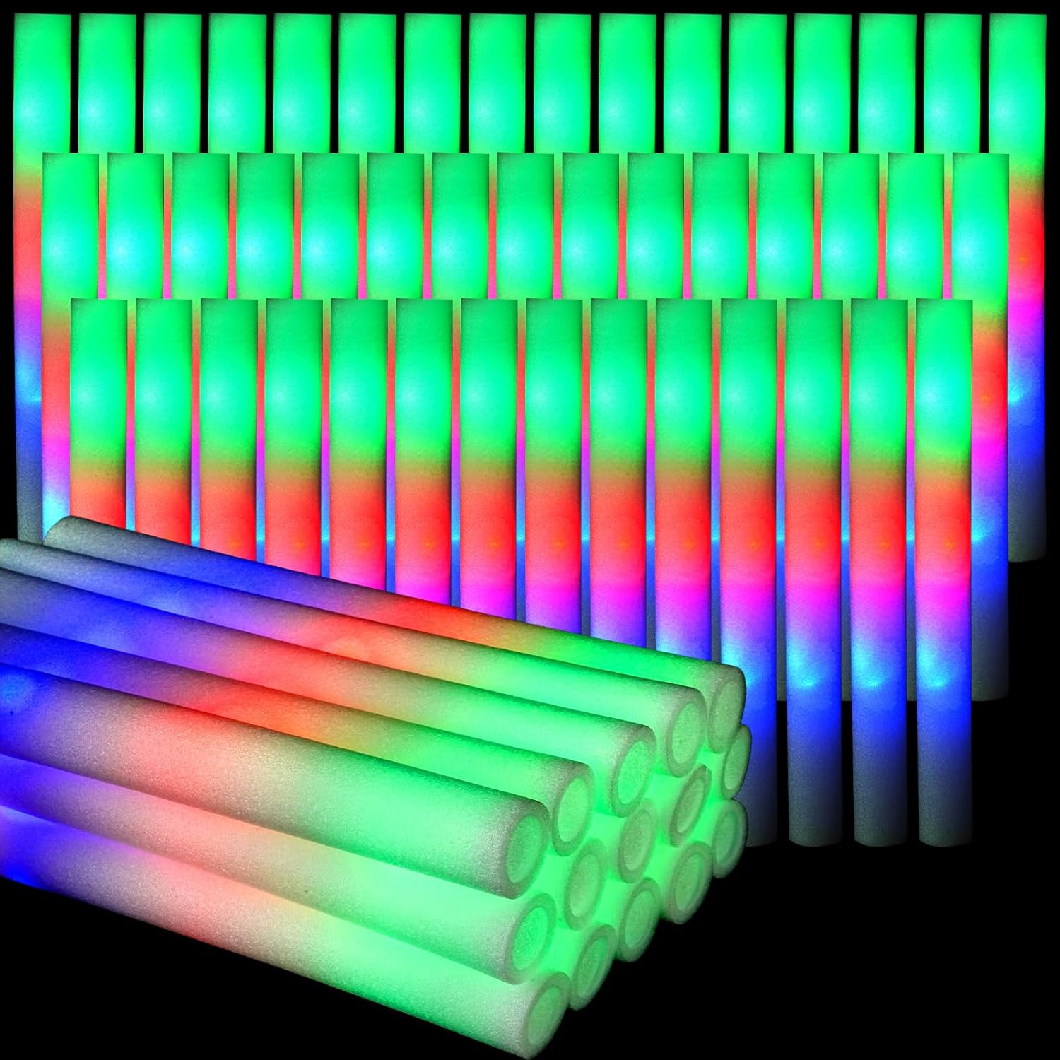 102 pçs varas de espuma led tu - Flashing Led Foam Sticks Party avaliação e preço
