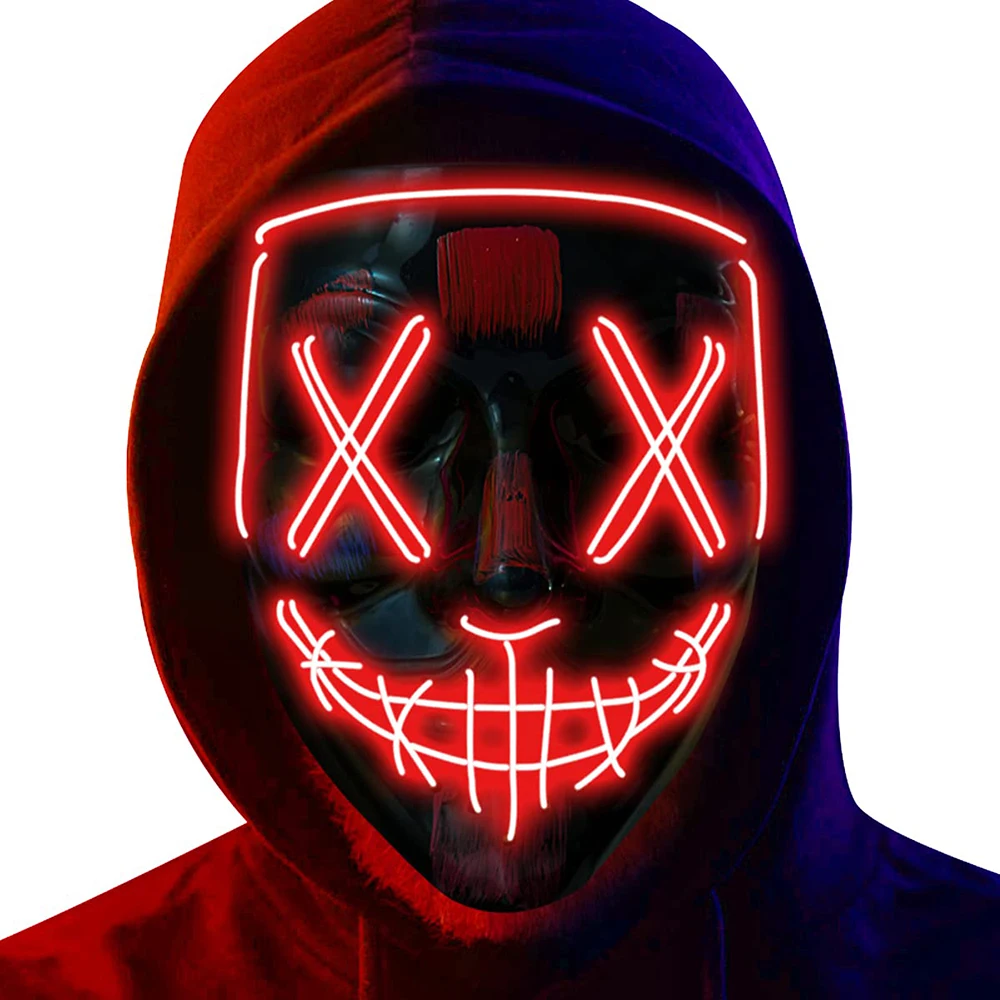 Máscara Neon LED de Halloween  - Led Purge Mask Halloween avaliação e preço