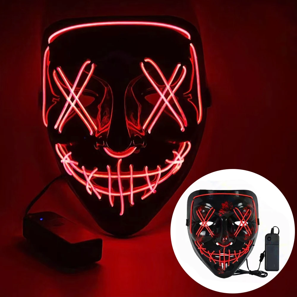 Máscara Neon LED de Halloween  - Led Purge Mask Halloween avaliação e preço