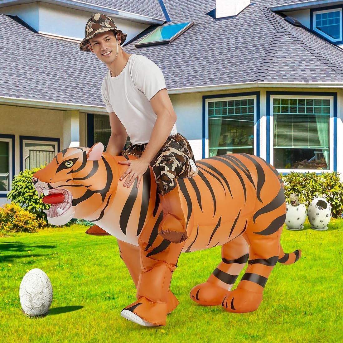 Fantasia de tigre insuflável p - Costumes avaliação e preço