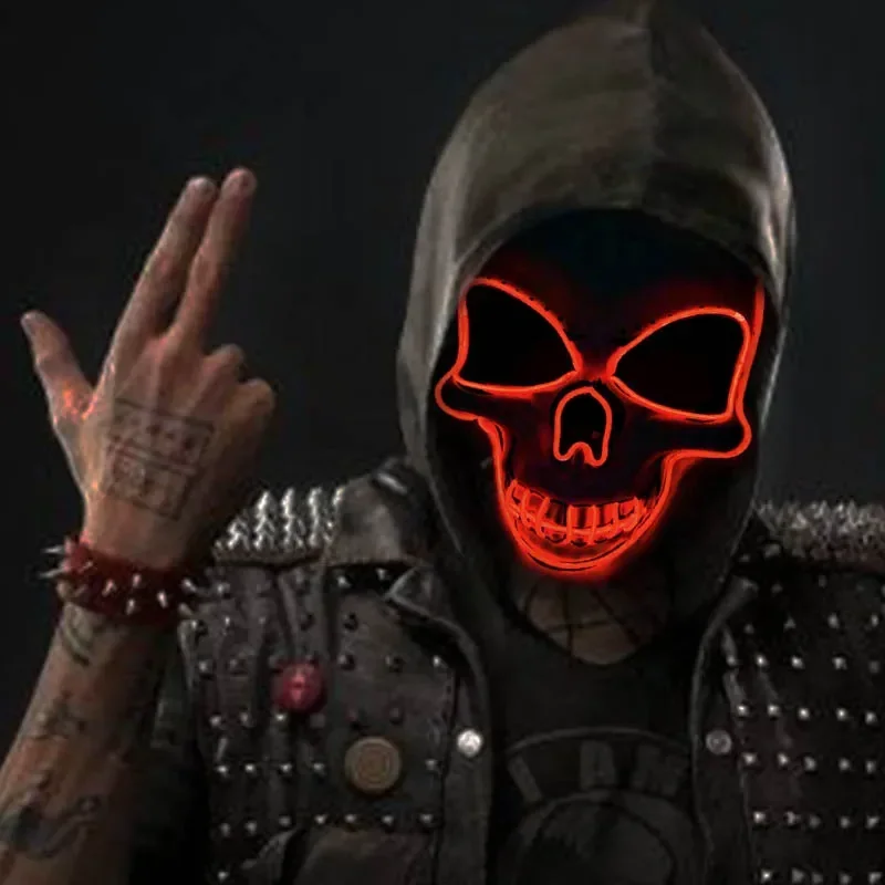 Máscara de caveira de terror p - Led Purge Mask Halloween avaliação e preço