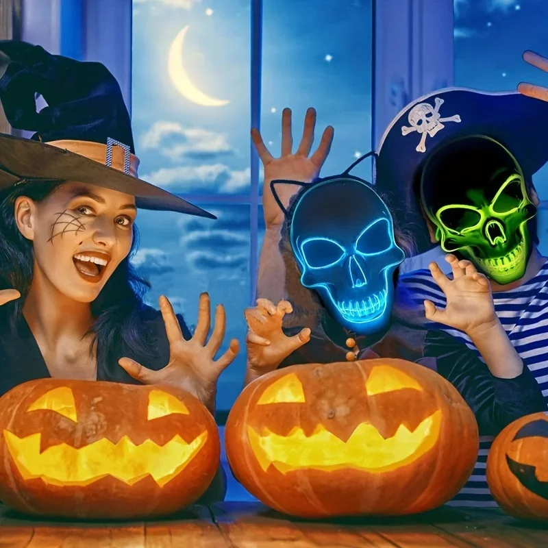Máscara de caveira de terror p - Led Purge Mask Halloween avaliação e preço