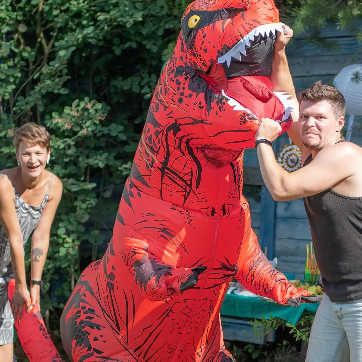 Tiranossauro inflável dinossau - Inflatable Dinosaur Costume Adult avaliação e preço