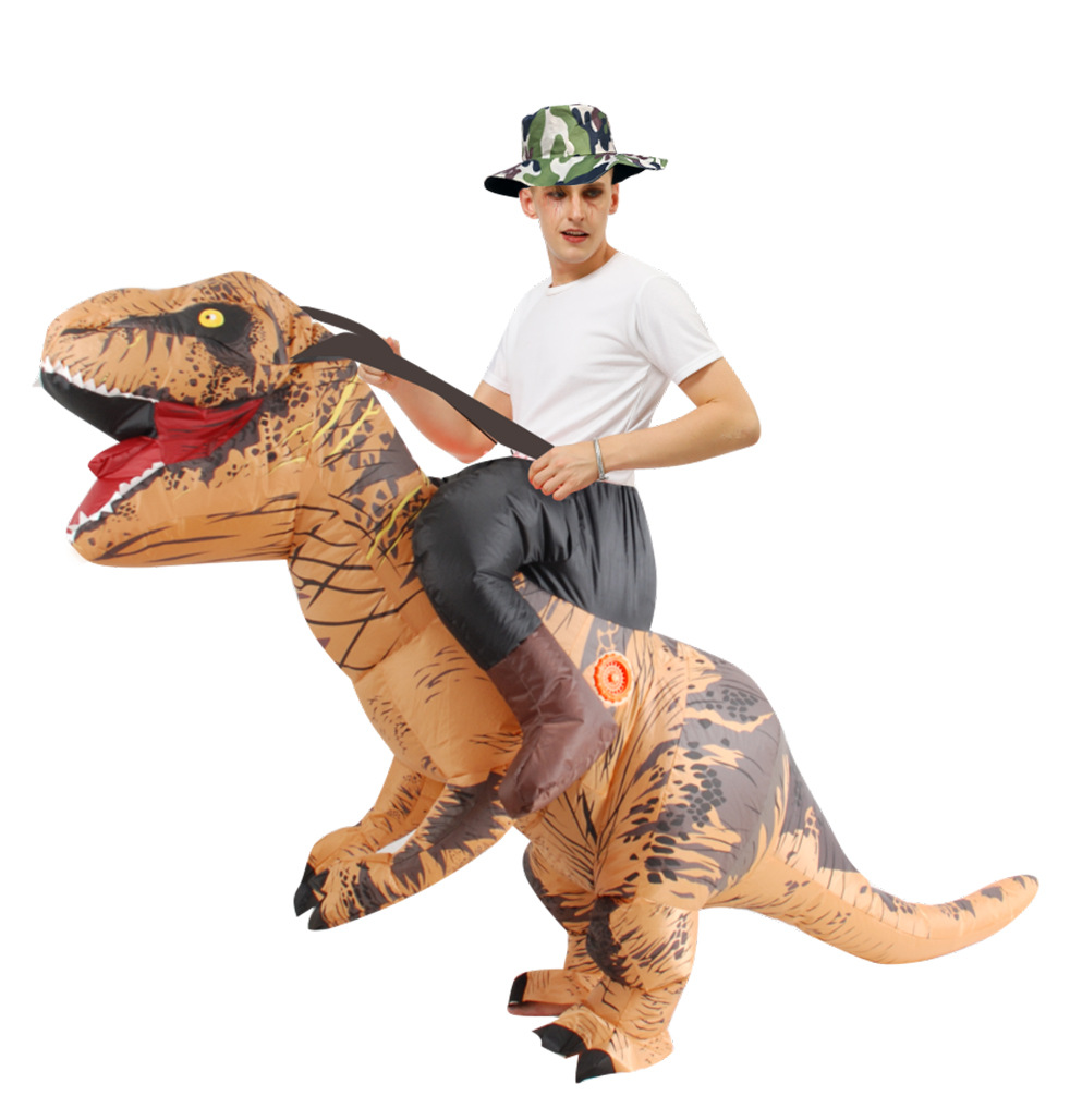 Adulto engraçado equitação din - Inflatable Dinosaur Costume Adult avaliação e preço